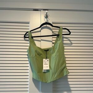 Zara green tank top size S